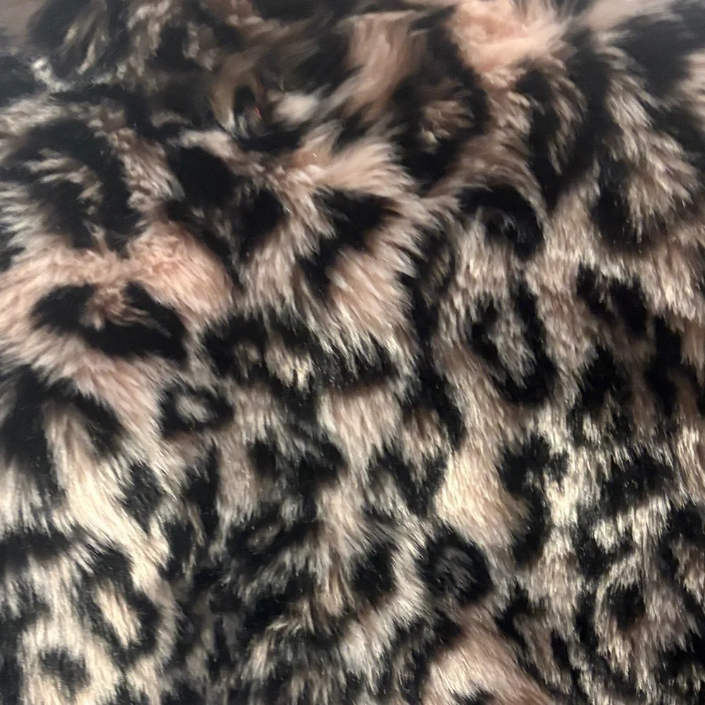 Aqua Faux Fur Animal Print Pea Coat - Picture 8 of 8